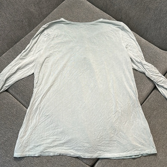 American Eagle Outfitters Large Lace Up Front Mint Color Long Sleeve Top - Picture 6 of 7